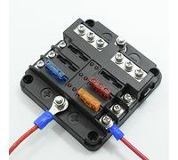 Univerl 6 façons Fuse Block Support de voiture avec une boîte de connecteur AUTO Electrode négative avec lumière LED High Sensitivité Circuit Protection pour la voiture AUDIC