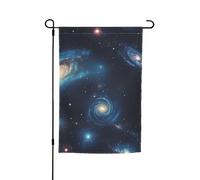 Univers avec étoiles et galaxie imprimé 30,5 x 45,7 cm porche toutes saisons drapeaux d'extérieur décoration cour drapeau décoration cour