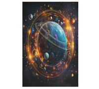 Univers coloré Puzzles Adultes 1000 Pièces en Bois, Jouet De Puzzle De Défi De Cerveau pour des Enfants, D’Intelligence （78×53cm）