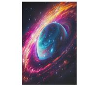 Univers coloré Puzzles Adultes 1000 Pièces en Bois, Jouet De Puzzle De Défi De Cerveau pour des Enfants, D’Intelligence （78×53cm）