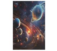 Univers coloré Puzzles Adultes 1000 Pièces en Bois, Jouet De Puzzle De Défi De Cerveau pour des Enfants, D’Intelligence （78×53cm）