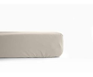 univers decor - Drap Housse Percale Pur Coton peigné Longues Fibres 80 Fils/cm² avec Bonnet de 35 cm Vent du sud (Ivoire, Drap Housse 90 x 190 cm Bonnet de 35 cm)