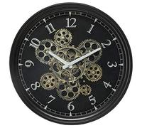 univers decor - Horloge mécanique Noire, métal Diamètre 37 cm Atmosphera