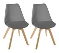 univers decor - Lot De 2 chaises Baya Style scandinave Gris foncé Atmosphera