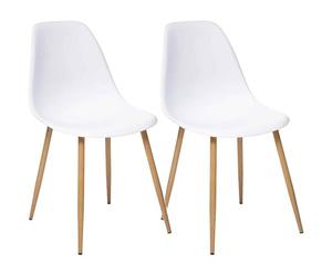 univers decor - Lot De 2 chaises Style scandinave Ava Pieds métal Imitation chêne Atmosphera (2, Blanc)