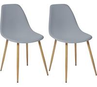 univers decor - Lot De 2 chaises Style scandinave Ava Pieds métal Imitation chêne Atmosphera (2, Gris)