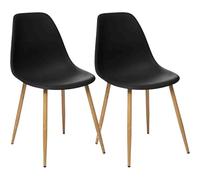 univers decor - Lot De 2 chaises Style scandinave Ava Pieds métal Imitation chêne Atmosphera (2, Noir)