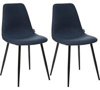 univers decor - Lot De 2 chaises Style Vintage Pieds métal Noir Nathalia Atmosphera (2, Bleu)
