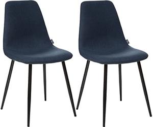 univers decor - Lot De 2 chaises Style Vintage Pieds métal Noir Nathalia Atmosphera (2, Bleu)