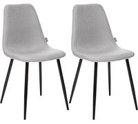 univers decor - Lot De 2 chaises Style Vintage Pieds métal Noir Nathalia Atmosphera (2, Gris)