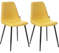 univers decor - Lot De 2 chaises Style Vintage Pieds métal Noir Nathalia Atmosphera (2, Jaune)