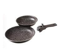 univers decor - Lot de 2 poêles Pierre 20 et 26 cm + poignée Amovible Secret de Gourmet