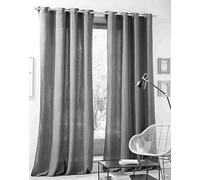 univers decor Lot de 2 Rideaux tamisant à œillet 140 x 260 cm Gaze de Coton (2, Ardoise)