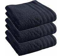 univers decor Lot de 3 draps de Douche Spa 70 x 140 cm / 400 GR/m² (Bleu Nuit, Lot de 3 draps de Douche 70 x 140 cm)