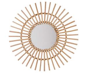 univers decor - Miroir rotin Bois Soleil diamètre 58 cm Atmosphera