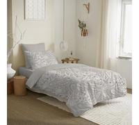 univers decor Pack Complet 4 pièces Housse de Couette réversible pour lit 90 x 190 cm (Pack Housse de Couette 4 pièces lit 90 x 190 cm, Cachemire Naturel)