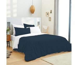 univers decor - Pack Complet 6 pièces Bicolore réversible Housse de Couette 240 x 220 cm pour lit 160 x 200 cm 100% Coton / 57 Fils/cm²