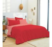 univers decor - Pack Complet 6 pièces Bicolore réversible Housse de Couette 260 x 240 cm lit 180 x 200 cm King Size 100% Coton / 57 Fils/cm²