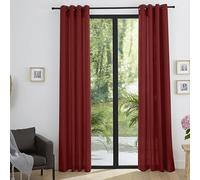 univers decor Paire de Rideaux d'ameublement Effet Lin Moonlight 140 x 260 cm (Cerise, Paire de Rideaux 140 x 260 cm)