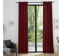 univers decor Paire de Rideaux d'ameublement Effet Lin Moonlight 140 x 260 cm (Lie de vin, Paire de Rideaux 140 x 260 cm)