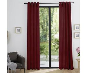 univers decor Paire de Rideaux d'ameublement Effet Lin Moonlight 140 x 260 cm (Lie de vin, Paire de Rideaux 140 x 260 cm)