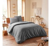 univers decor Parure de Couette Nid d'abeille 240 x 220 pour lit 2 Places 140 à 160 cm (Ardoise)