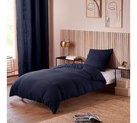 univers decor Parure de draps Noah Gaze de Coton pour lit 1 Place (Bleu Nuit, Parure 3P pour lit 90 x 190 cm)