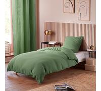 univers decor Parure de draps Noah Gaze de Coton pour lit 1 Place (Olive, Parure 3P pour lit 90 x 190 cm)