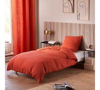 univers decor Parure de draps Noah Gaze de Coton pour lit 1 Place (Terracotta, Parure 3P pour lit 90 x 190 cm)