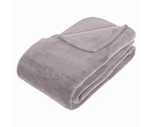 Univers décor UNIVERSDECOR - Couverture Microfibre 180 x 230 cm Atmosphera (Gris Clair, Couverture Microfibre 180 x 230 cm)