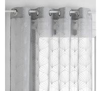 univers decor - Voilage brodé Mia tamisant 140 x 240 cm Atmosphera (Voilage brodé Mia 140 x 240 cm, Gris)