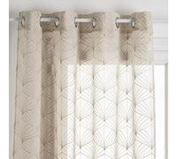 univers decor - Voilage brodé Mia tamisant 140 x 240 cm Atmosphera (Voilage brodé Mia 140 x 240 cm, Lin)