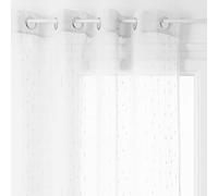 univers decor - Voilage tissé Plumetis Anissa 140 x 240 cm Atmosphera (Voilage Plumetis Anissa 140 x 240 cm, Blanc)