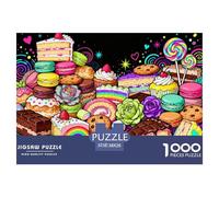 Univers du Dessert Puzzle en Bois Imperméable DIY Puzzles De 1000 Pièces pour Adultes Cadeaux Coloré Jeux De Stimulants