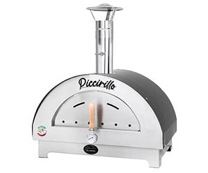 Univers Du Pro Bellanapoli Four à Pizza Bois Piccirillo - Fabriqué en Italie - Système Air Cooking & Scamotek - Chauffe 400°C en 15 Min - INOX & Pierre Réfractaire - Portable 40kg