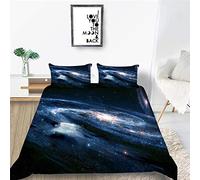 Univers Espace Housse de Couette 160x200 cm, Parure de Lit Hypoallergénique avec 2 Taies d'oreiller 65x65 cm, avec Fermeture éclair, Convient aux Enfants et aux Adultes