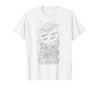 Univers Espace Planète et Vaisseau Spatial à Peindre soi-mêm T-Shirt