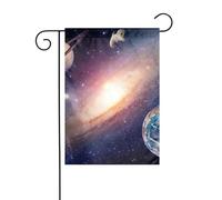Univers Galaxie - Petit drapeau de jardin de Noël - Double face - Décoration de pelouse pour l'extérieur de la cour