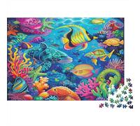 Univers Marin Casse-tête 1000 Pièces en Carton Recyclé, Jeu De Puzzle Premium Jeu De Famille Amusant Et Stimulant pour Se Détendre Après Le Travail, Idée Cadeau Original 52x38cm/1000pcs