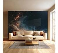 Univers Papier Peint Canevas 200 x 140 cm Ciel Étoilé Papier Peint Murale | Papier Peint Photo Auto-Adhésif, Effets 3D Mat Murale Photo Canevas pour Couloir Hôtel Bureau Salle de Jeux Chambre à Thème