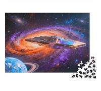 Univers Puzzle 1000 Pièces Vaisseau Spatial Puzzle en Carton Qualité Premium Puzzle Adulte Éducatif Puzzle Familial Cadeau Adulte 70x50cm/1000pcs