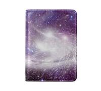 Univers Violet Clair Détenteur d'un Passeport Titulaire Etui en Cuir Véritable Couverture de Passeport pour Voyage Hommes Femmes