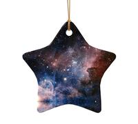 Univers Voie lactée Nébuleuse Galaxie Pendentif Ornement de Vacances Décoration de Noël Céramique Suspendu Étoile Coeur Décorations pour Noël