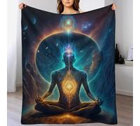 Univers Zen ésotérique Plaid Couverture Polaire, Couvertures en Toute Saison Légère Chaude Douce Moelleuse pour Lit Et Canapé-lit 130×150cm