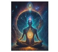 Univers Zen ésotérique Puzzle De 500 Pièces en Bois pour Enfants Adultes, Puzzles en Matériau Recyclé De Qualité Supérieure 55×41cm