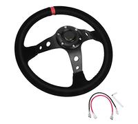 Universal 14 Pouces 6-boulons, Aluminium Auto Car Racing Wheel Wheel avec Corne pour la Plupart des véhicules, Voiture de Course (Rouge)