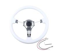 Universal 14inch ABS White Steering Wheel Drift Sport Steering Wheel 350mm Tuning Game Steering Wheel Compatible For Car(White)