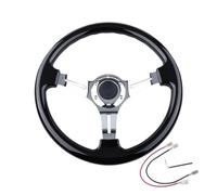 Universal 14inch ABS White Steering Wheel Drift Sport Steering Wheel 350mm Tuning Game Steering Wheel Compatible For Car(Black)