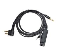 Universal 2-pin to 3.5mm Audio Cable with PTT | Compatible with Motorola CP040 DP1400 GP68 GP88 GP300 XT420 XT460 Radio