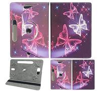 Universal 20.3 cm étui de tablette, Apple, Toshiba Tablette Android Tab appareils Universal 10.1" & 10" Butterfly Blue